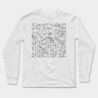 Egyptian Hieroglyphs Pattern Long Sleeve T-Shirt